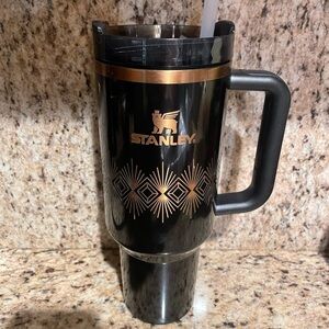 Stanley Black Travel Mug with Gold Accents